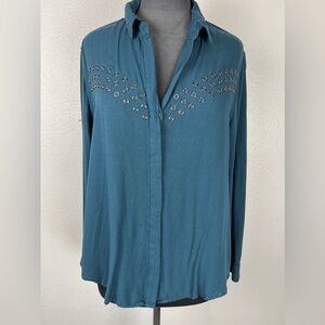 Soft Button Up with silver grommets